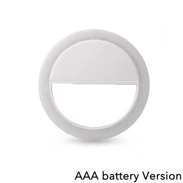 Tragbares LED Selfie Ringlicht – Clip-Lampe für Handy, TikTok & Livestreams – Batteriebetrieben (AAA)
