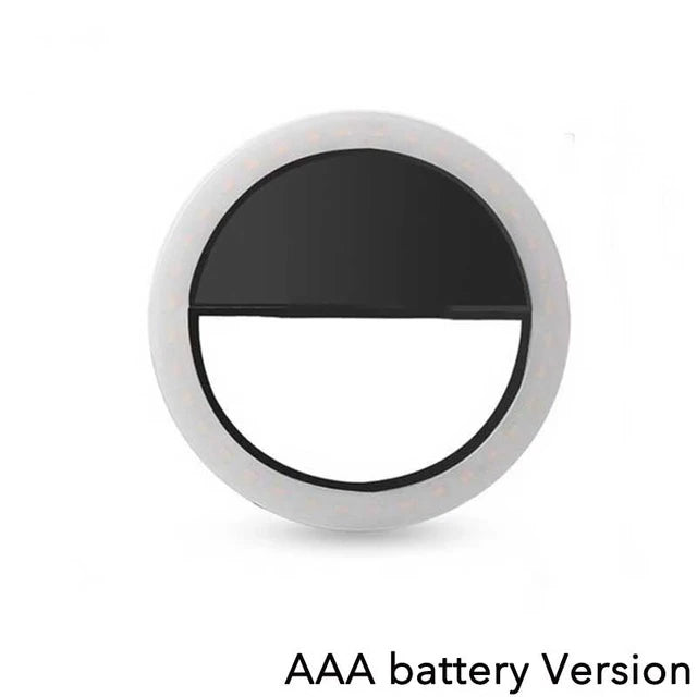 Tragbares LED Selfie Ringlicht – Clip-Lampe für Handy, TikTok & Livestreams – Batteriebetrieben (AAA)
