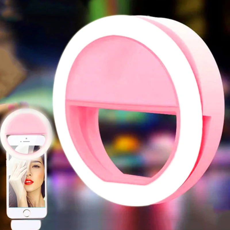 Tragbares LED Selfie Ringlicht – Clip-Lampe für Handy, TikTok & Livestreams – Batteriebetrieben (AAA)